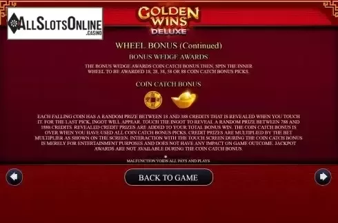 Bonus screen