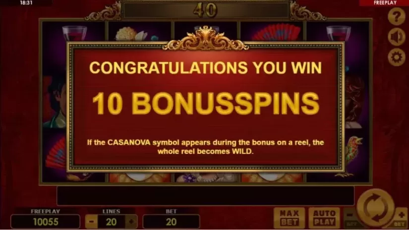 Grand Casanova slot screenshot 4