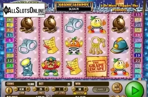 Game Workflow screen. Grape Escape from Habanero