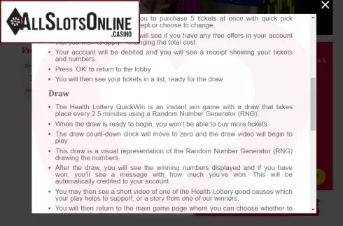 Game rules 2. Health Lottery from gamevy