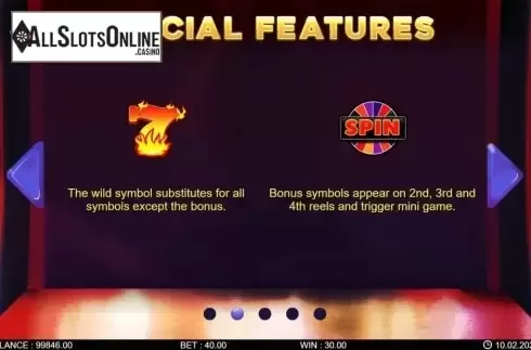 Feature screen 1. Hot Fortune Wheel from 7mojos