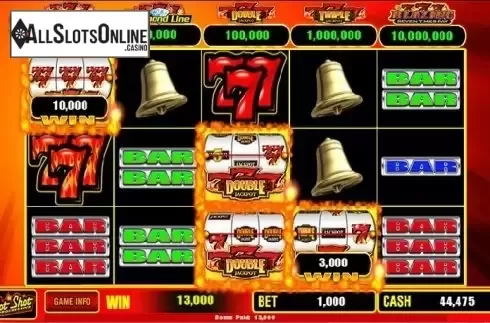Scatter win screen. Hot Shot Progressive from Bally