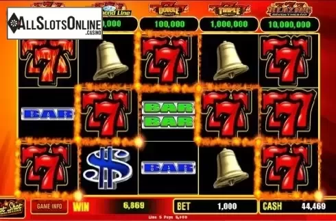 Win screen. Hot Shot Progressive from Bally