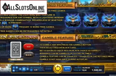 Features. Lightning God from EAgaming