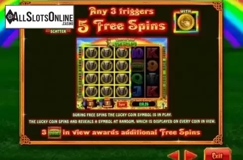 Paytable 2. Luck O' the Irish from Blueprint
