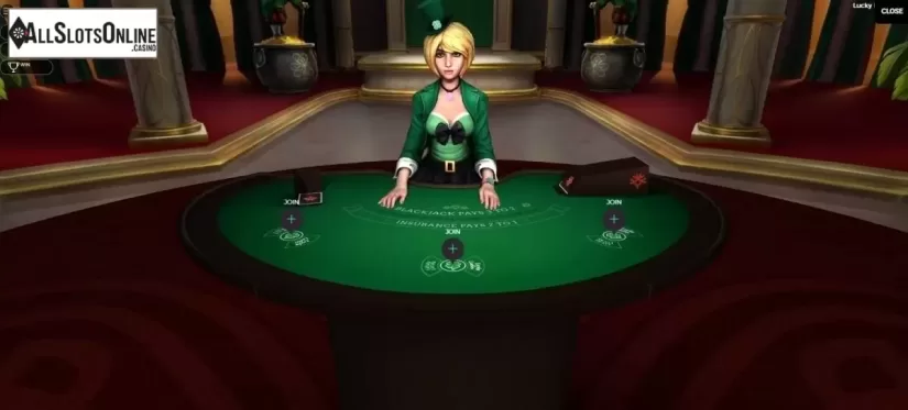 Game Screen. Lucky Blackjack from Yggdrasil