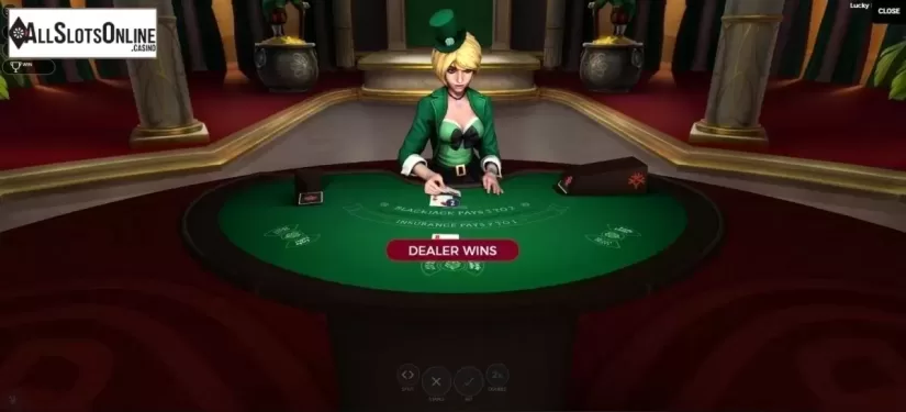 Game Screen. Lucky Blackjack from Yggdrasil