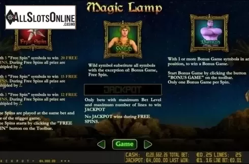 Paytable 2. Magic Lamp HD from World Match