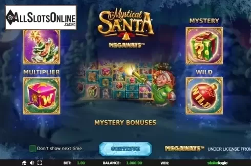 Start Screen. Mystical Santa Megaways from StakeLogic