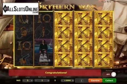 Big win screen. Northern War from Five Men Games