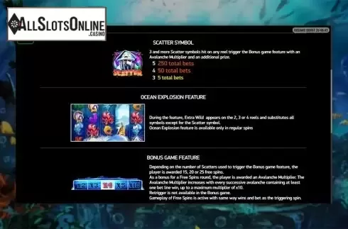 Paytable 2. Oceanic Boost from Playreels