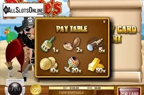 Screen2. Pirate's Pillage Scratch and Win from Rival Gaming