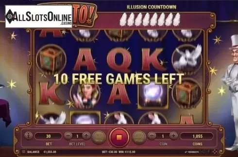 Free Spins Screen. Presto from Habanero