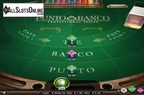 Game Screen. Punto Banco Professional Series Low Limit from NetEnt