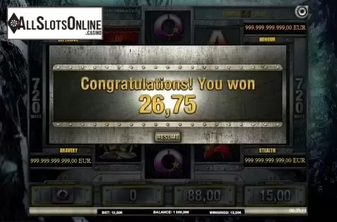 Win presentation. Rambo (iSoftBet) from iSoftBet