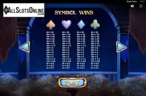 Paytable 2. Royal Gems (Red Tiger) from Red Tiger