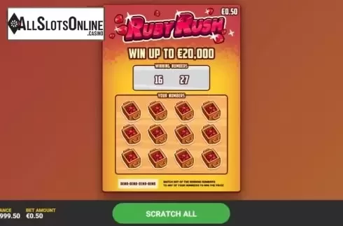Game Screen 1. Ruby Rush from Hacksaw Gaming