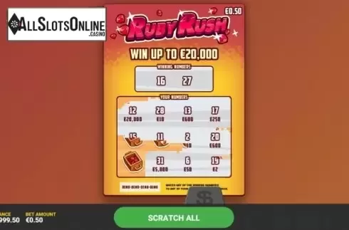 Game Screen 2. Ruby Rush from Hacksaw Gaming