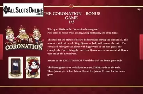 Bonus Game screen