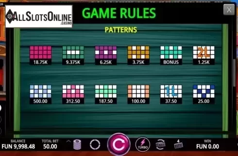Paylines screen. Saga Loca from Caleta Gaming