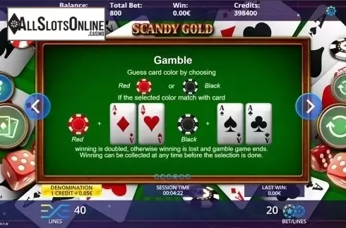 Paytable 4. Scandy Gold from DLV