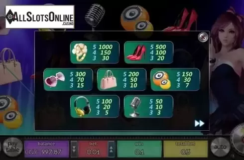 Paytable 1