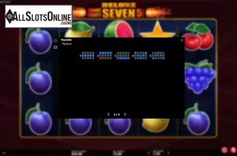 Paylines screen