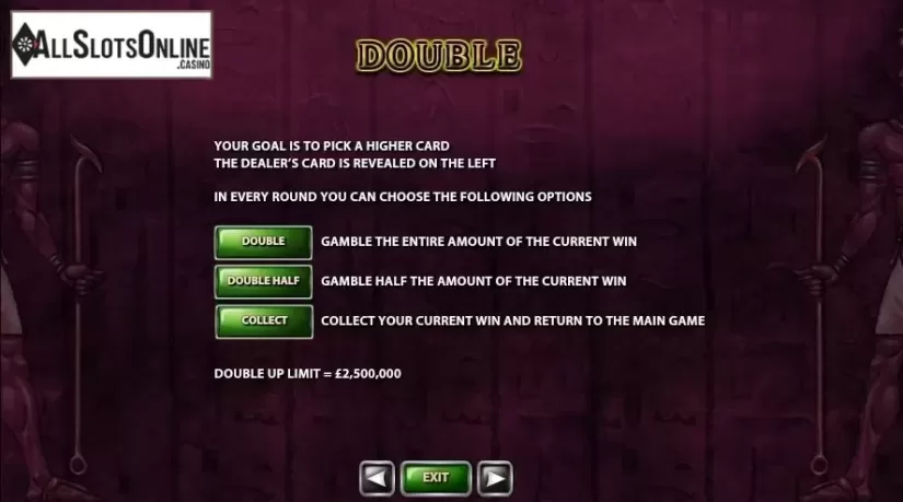 Paytable 4. The Pyramid of Ramesses (Playtech) from Playtech