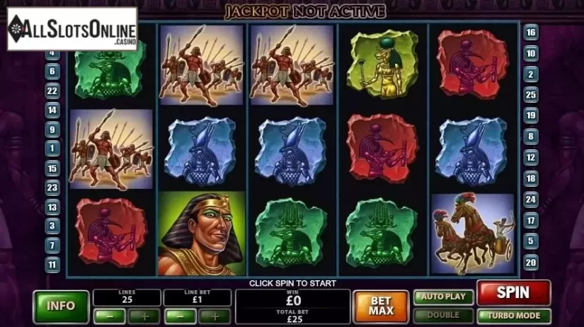 Game Workflow screen. The Pyramid of Ramesses (Playtech) from Playtech
