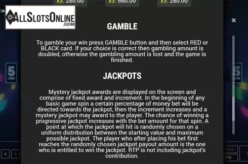 Paytable 3. Triple Hot	 from Fazi