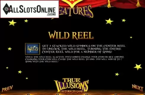 Paytable 2. True Illusions from Betsoft