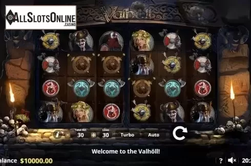 Reel screen. Valhôll Hall of The Slain from Lady Luck Games