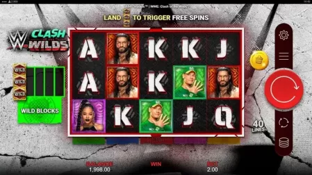 WWE Clash of the Wilds slot screenshot 1