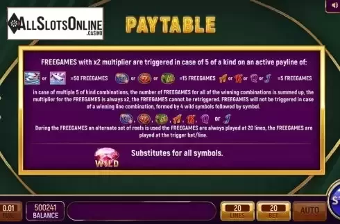 Game Feature screen