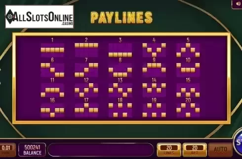 Pay Lines screen