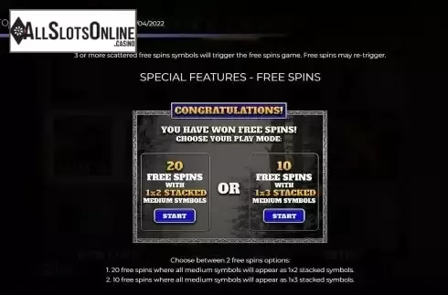 FS mode choosing screen
