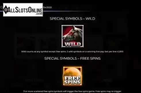 Special symbols screen