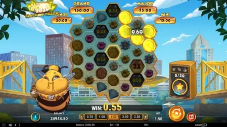 Honey Rush Black and Yellow slot screenshot 3