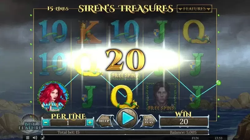 Sirens Treasures 15 Lines Edition slot screenshot 2