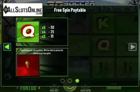 Pay Table screen 3