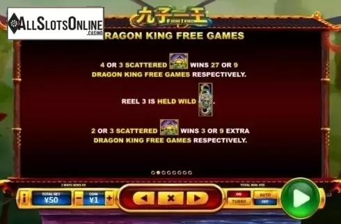 Paytable 2. 9 Sons, 1 King from Skywind Group