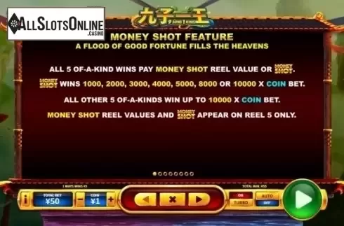 Paytable 1. 9 Sons, 1 King from Skywind Group