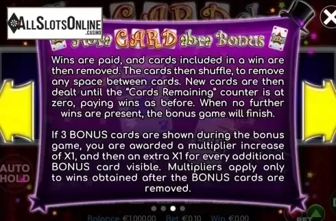 Paytable 3. Abracardabra from Betdigital