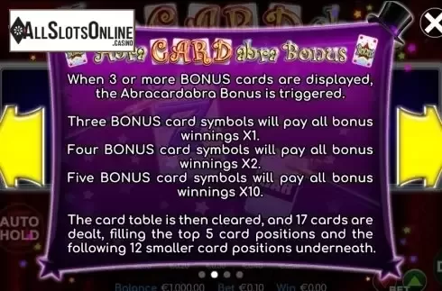 Paytable 2. Abracardabra from Betdigital