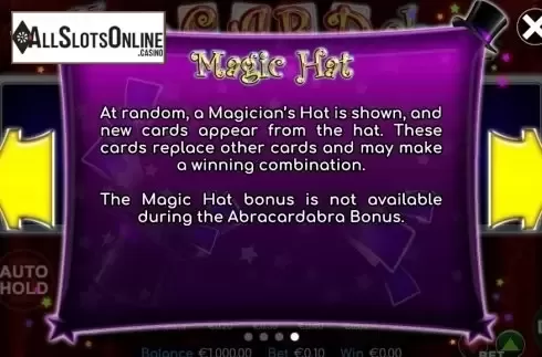 Paytable 4. Abracardabra from Betdigital
