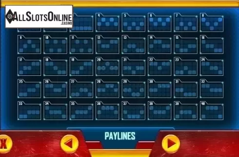Paytable 2. Action Heroes from TOP TREND GAMING
