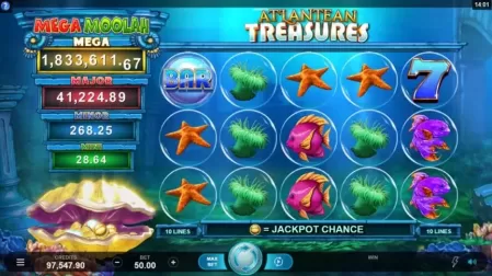 Atlantean Treasures Mega Moolah slot screenshot 1