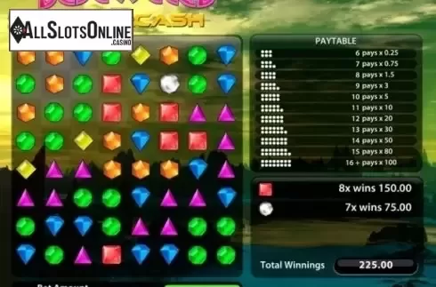 Win Screen . Bejeweled Hypercash from Gamesys