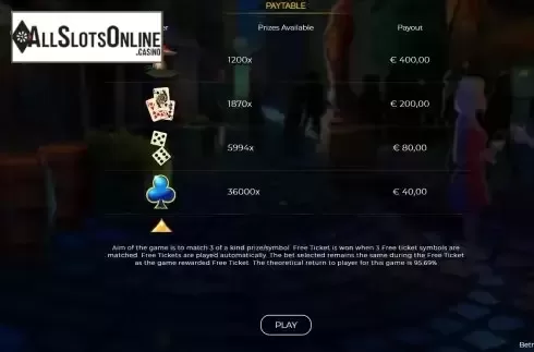 Paytable screen 2