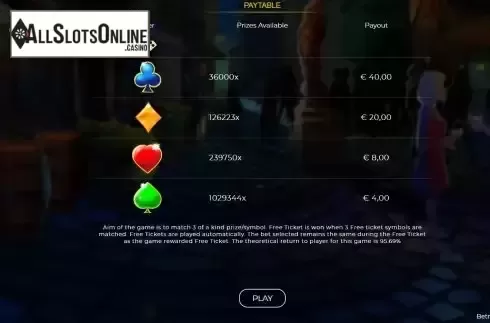 Paytable screen 3
